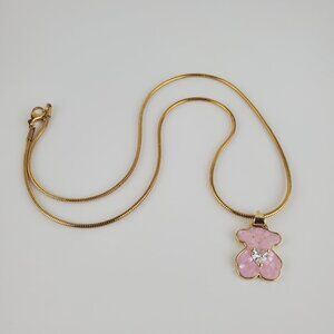 Necklaces with pendant , new with tags , stainless steel , color pink & gold